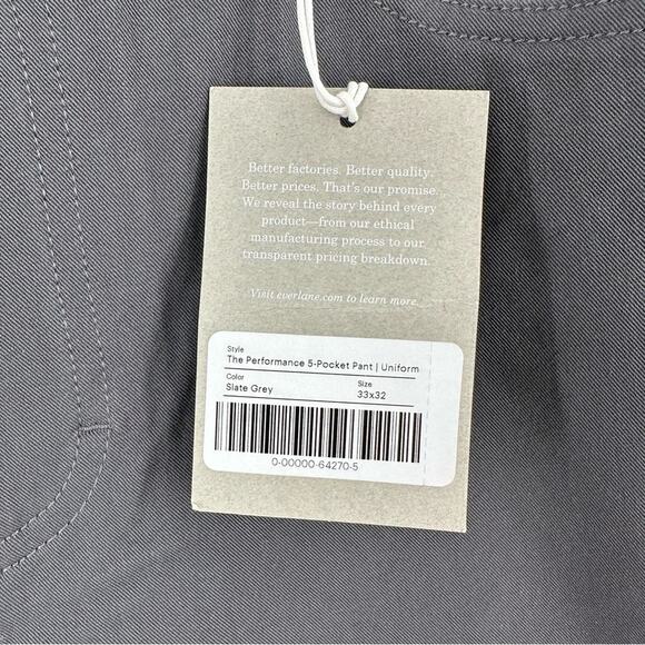 Everlane The Performance 5-Pocket Pant Uniform in slate grey Size 36x32 - Picture 4 of 8